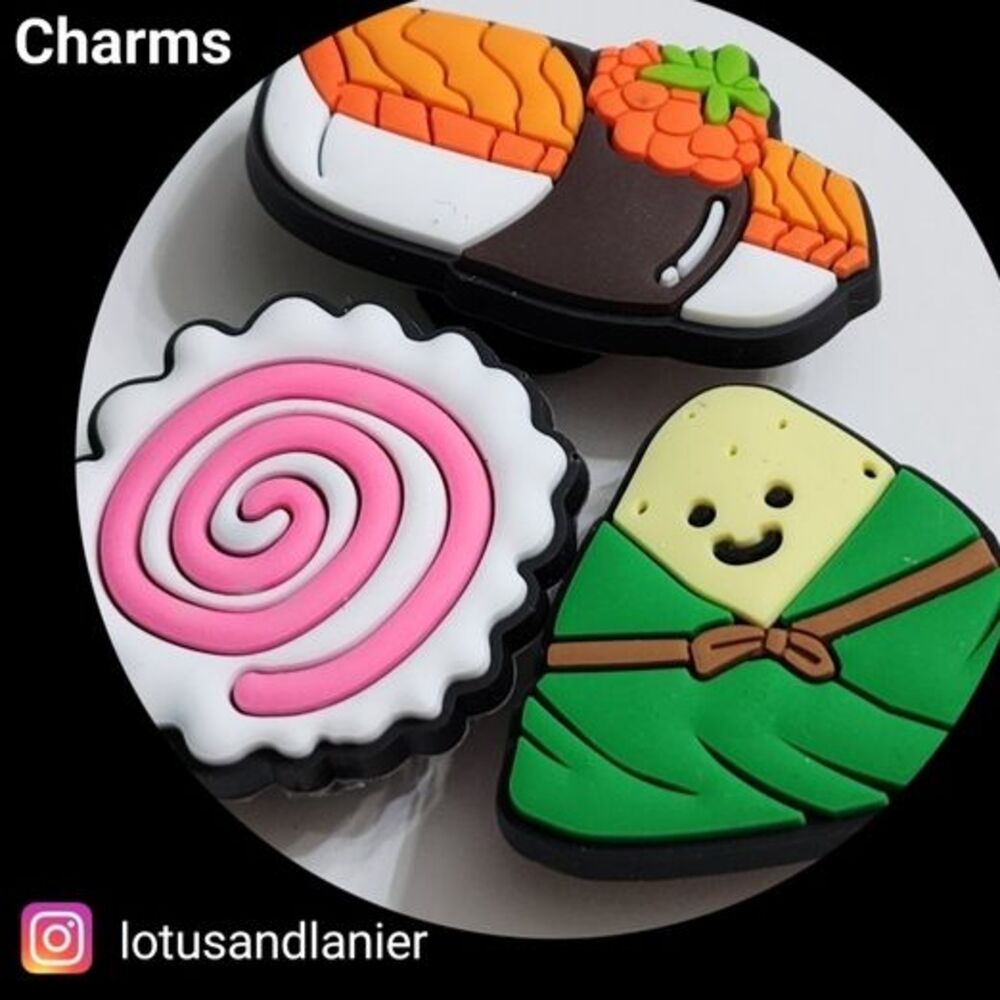Shoe Charms "Asian Food" Charms Set of 3
